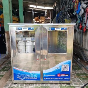 Máy lọc nước 2 vòi công suất 30 L/h tủ inox