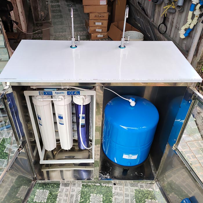 Máy lọc nước 2 vòi công suất 30 L/h tủ inox - Ảnh 2