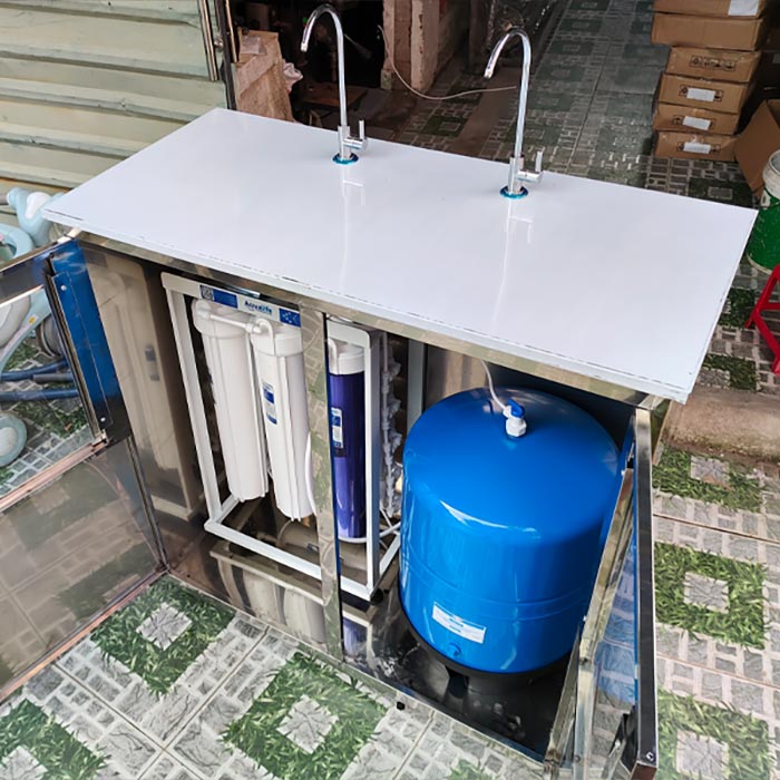 Máy lọc nước 2 vòi công suất 30 L/h tủ inox - Ảnh 3