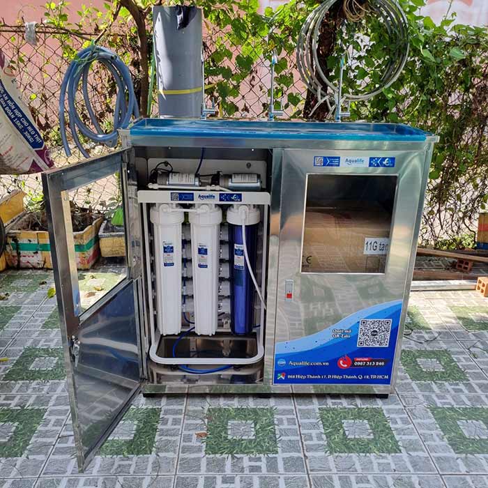 Máy lọc nước 3 vòi 30 L/h tủ inox công suất lớn Aqualife - Ảnh 2
