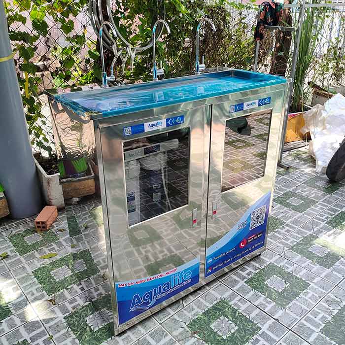 Máy lọc nước 3 vòi 30 L/h tủ inox công suất lớn Aqualife - Ảnh 3