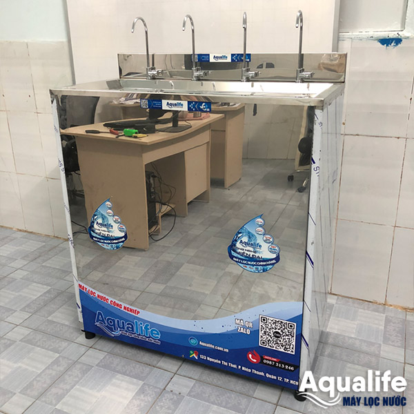 Máy lọc nước bán công nghiệp 4 vòi inox hiệu Aqualife