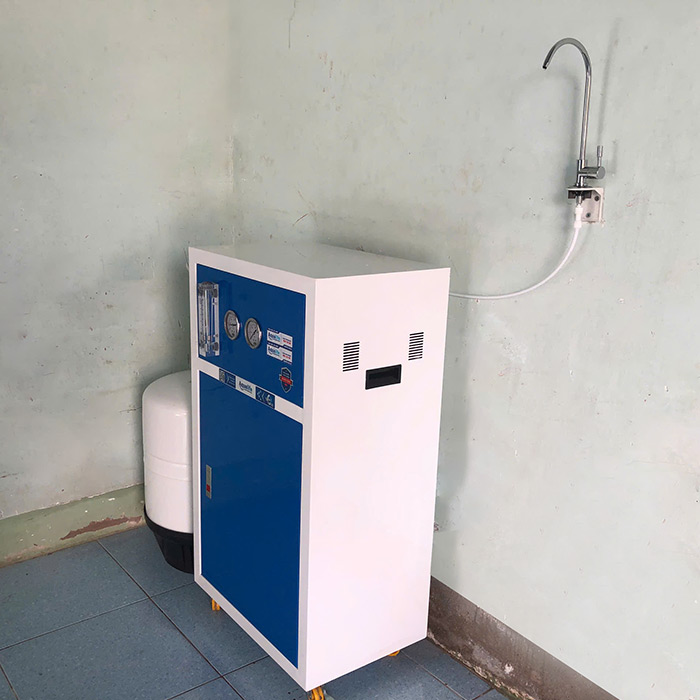 Máy lọc nước bán công nghiệp công suất 150 lít/h 1 vòi vỏ tủ thép - Ảnh 4