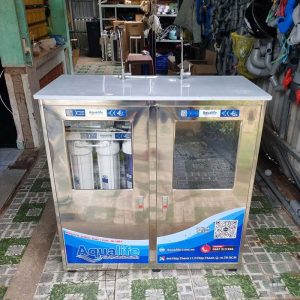 Máy lọc nước RO công suất 150l/h 2 vòi tủ inox 2 cánh