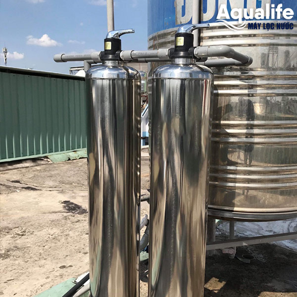 2 trụ lọc nước inox SS304 chống ăn mòn