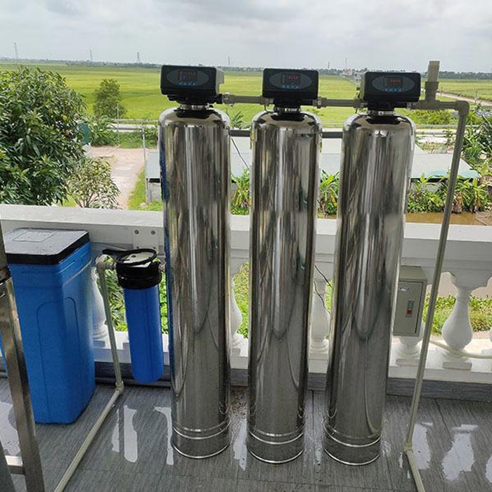Hệ thống 3 trụ inox SS304 tự động lọc nước sinh hoạt