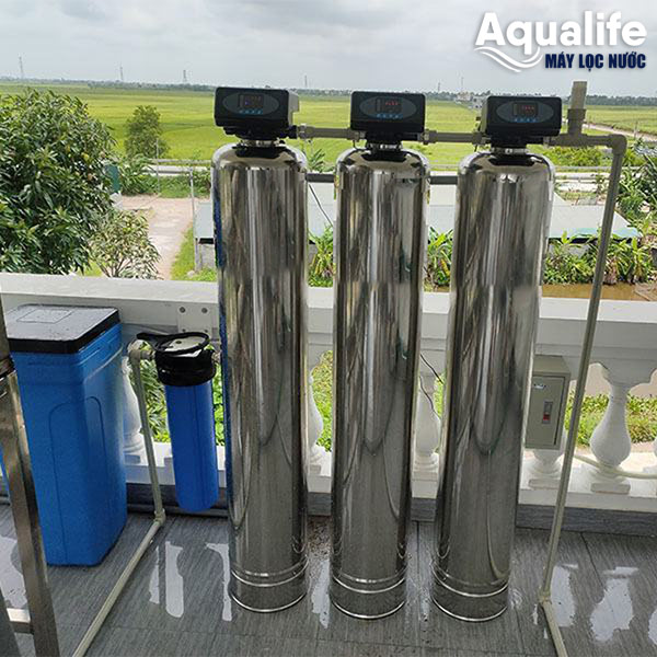 Hệ thống 3 trụ inox SS304 tự động lọc nước sinh hoạt