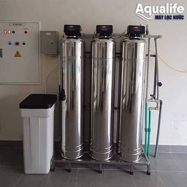 Trụ lọc inox SS304 ba cột tự động đầu nguồn