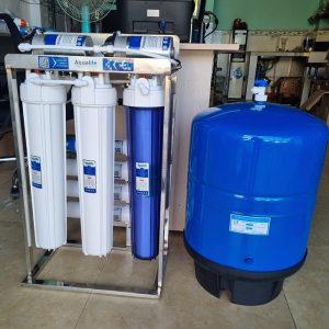 Máy lọc nước bán công nghiệp 65l/h khung inox + 1 vòi lấy nước