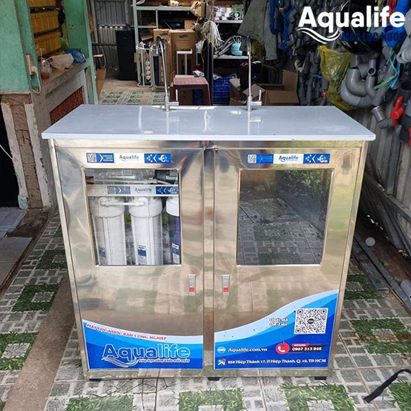 Máy lọc nước BCN công suất 100l/h 2 vòi inox 2 cánh
