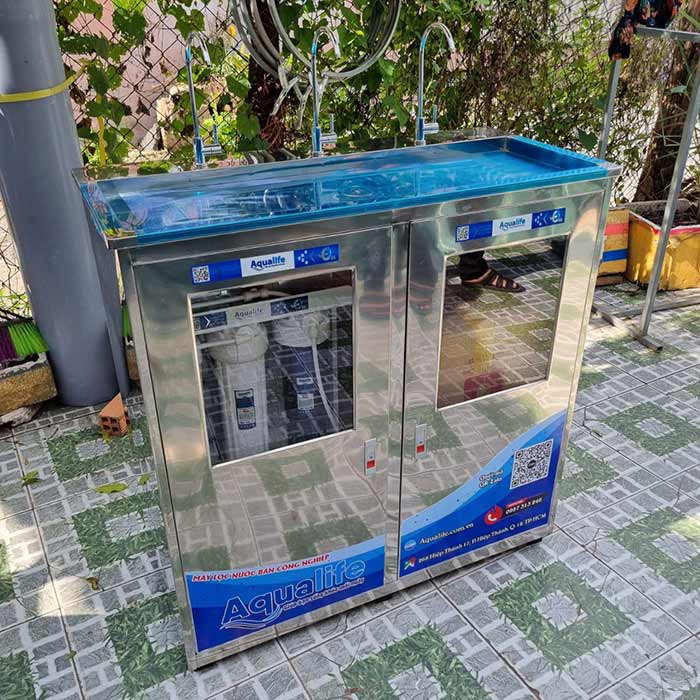 Máy lọc nước BCN 120 lít/giờ 3 vòi vỏ tủ inox 2 cánh - Ảnh 3