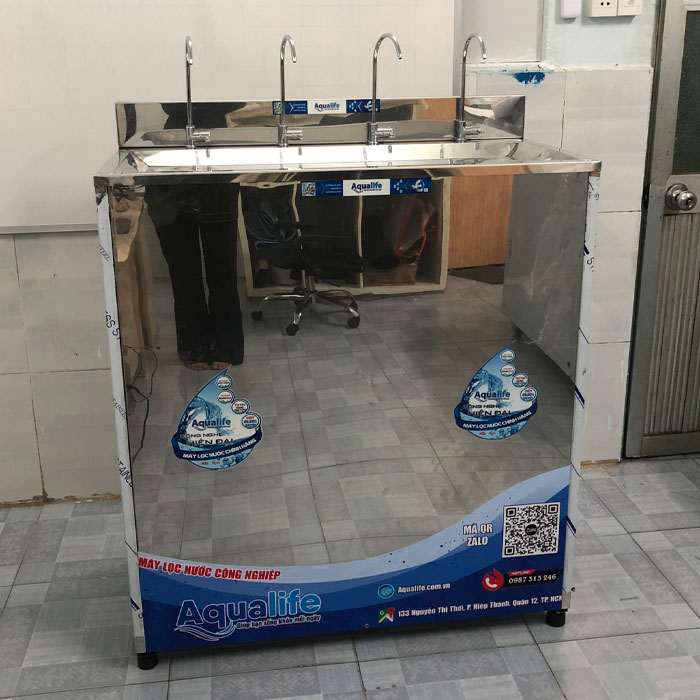 Máy lọc nước BCN 50 lít/giờ 4 vòi tủ inox 304 1 cánh