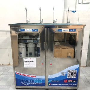 Máy lọc nước BCN 50l/h tủ inox 4 vòi lấy nước