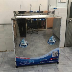 Máy lọc nước BCN công suất 65l/h 4 vòi vỏ tủ inox 1 cánh