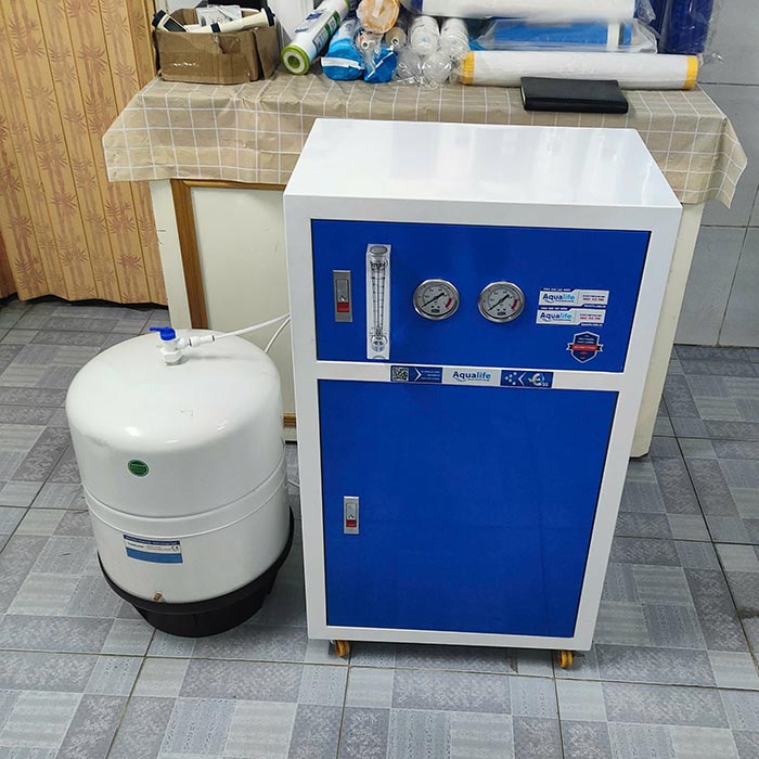Máy lọc nước RO bán công nghiệp 80 l/h tủ thép - Ảnh 4