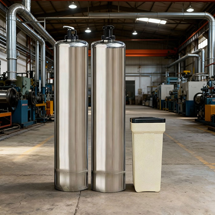 Hệ thống lọc nước nhiễm đá vôi 2 trụ 1354 Inox 304 thủ công