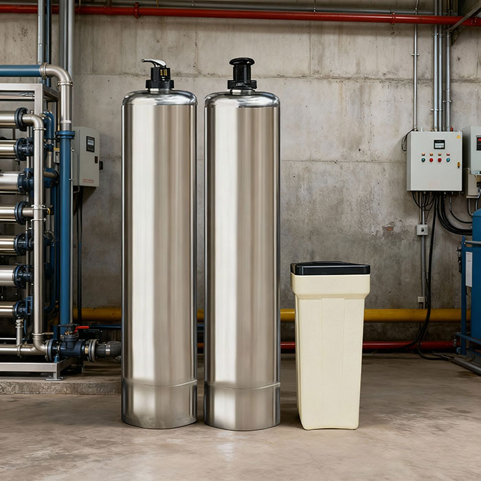 Hệ thống lọc nước nhiễm đá vôi 2 trụ 1354 Inox 304 thủ công - Ảnh 2