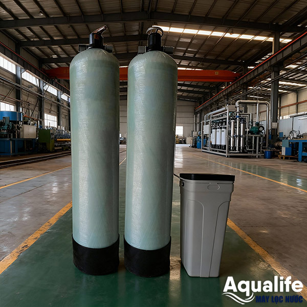 Bộ lọc nước đá vôi 2 cột Composite 1665 van tay