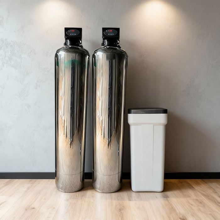 Máy làm mềm nước đầu nguồn 2 trụ Inox 1354 tự động