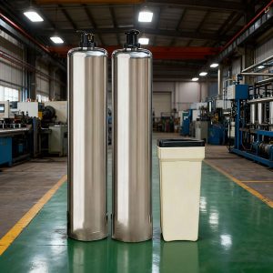 Xử lý nước nhiễm vôi bằng hệ 2 trụ Inox 304 mã 1252 thủ công