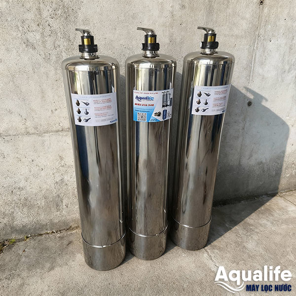 Hệ thống 3 trụ inox 304 mã 1465 lọc nước sinh hoạt