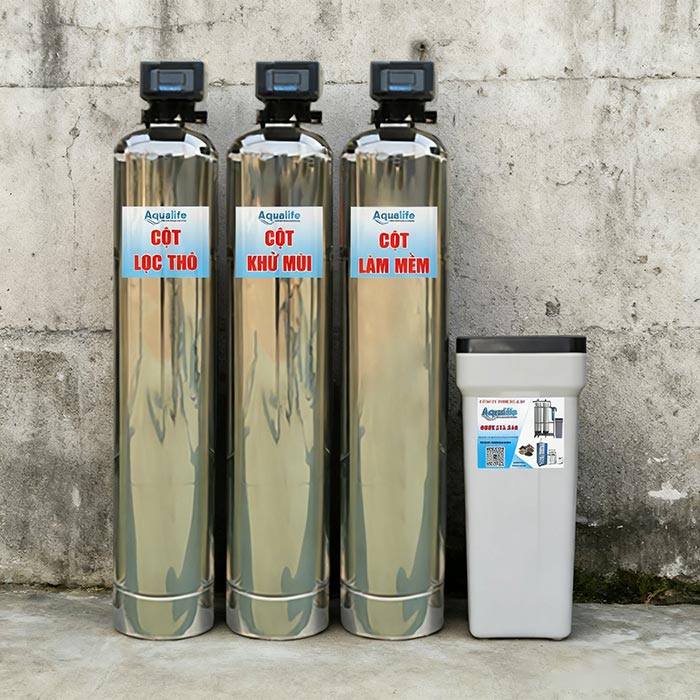 Bộ làm mềm nước cứng 3 trụ Inox SS304 (1252) tự động - Ảnh 3