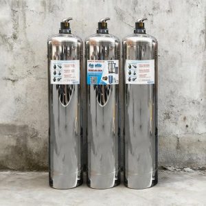 Hệ lọc phèn 3 cột Inox 304 - 1665 van tay chống gỉ sét