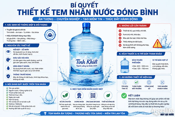 Bí quyết thiết kế tem nhãn nước đóng bình hút khách
