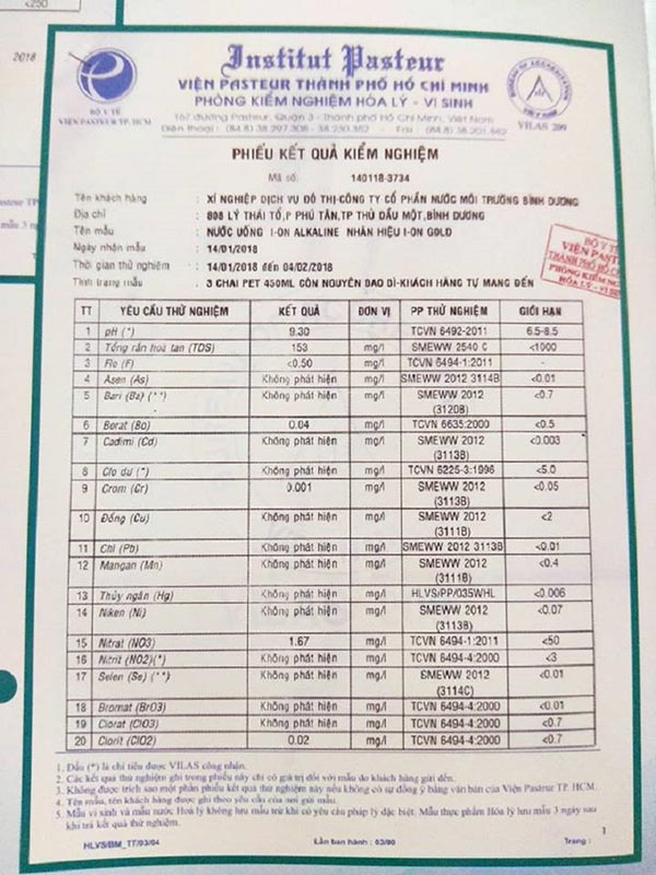 Kiểm nghiệm nguồn nước trước khi sản xuất đóng bình