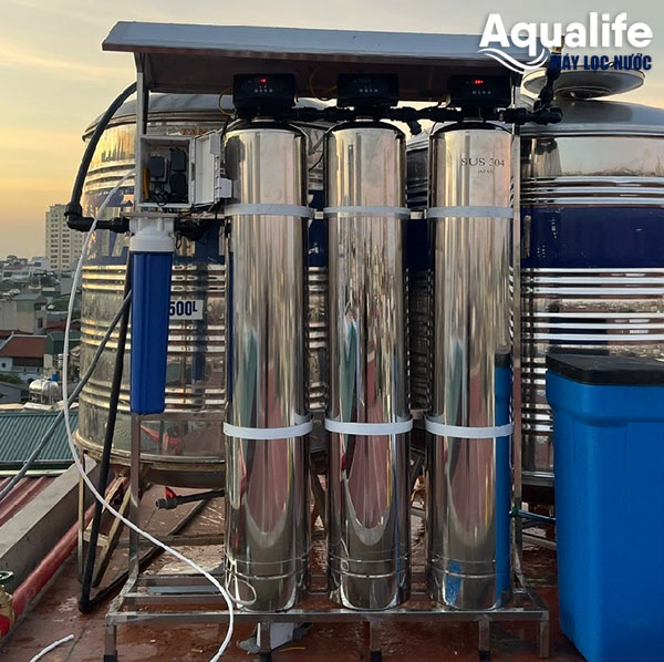 Hệ thống lọc nước giếng khoan 3 trụ inox cao cấp