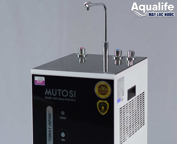 Máy lọc nước RO Mutosi MP-350D-BKQ tủ đứng mặt kính đen sang trọng